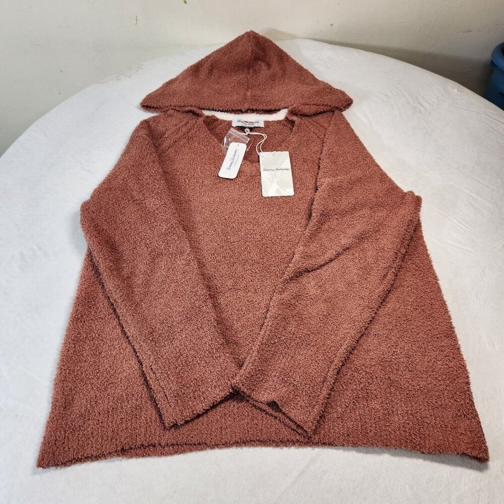 Tommy Bahama Women's Size M Sweater Sea Swell Hooded Cinnamon Cedar (17) - Picture 3 of 9